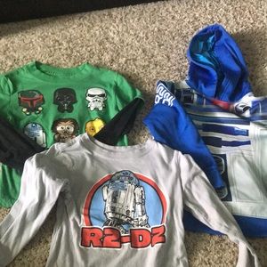 Lot of three long sleeved Star Wars shirts size 4t